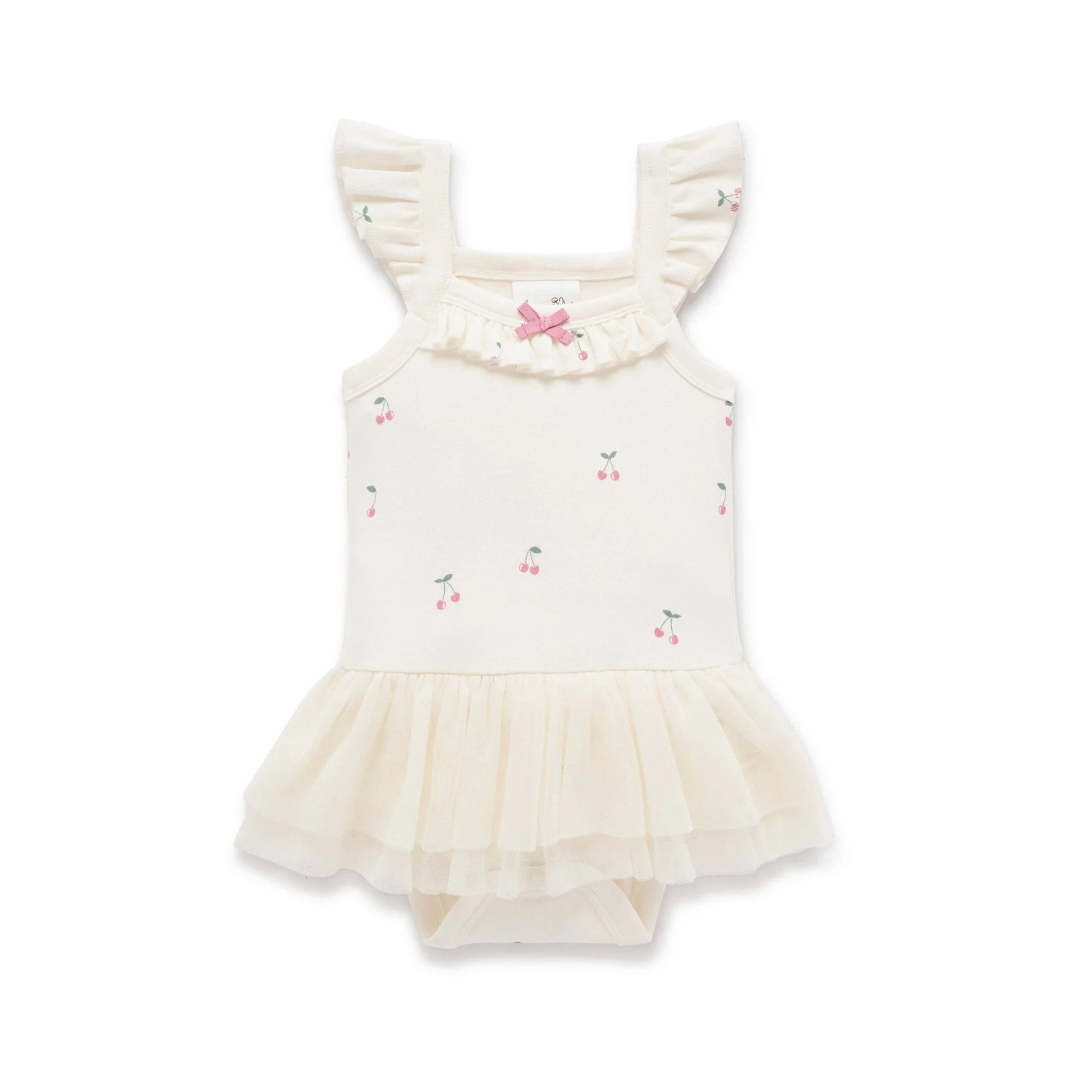 Cherry Tutu Singlet Onesie | Natural - Image 2