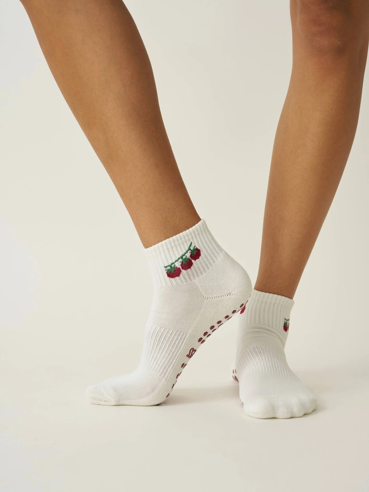 🍅 Cropped Crew Tomato Grip Sock | Pilates Socks - Image 4