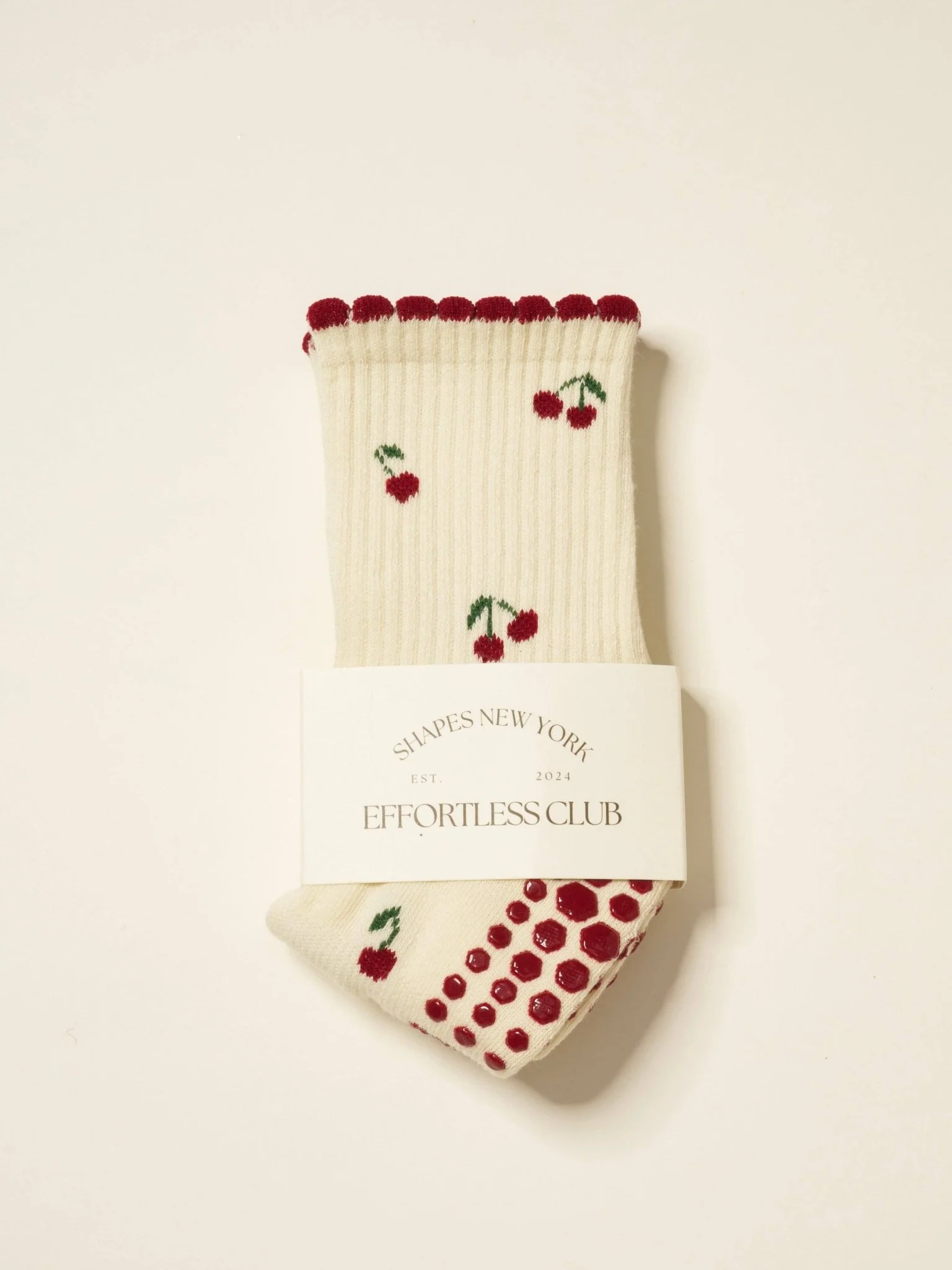 🍒 Little Cherry Petal Grip Sock | Pilates Socks