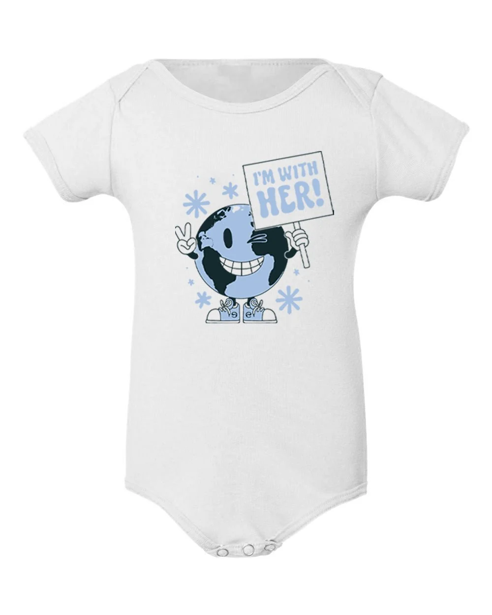 "I'm With Her" | Earth Day Organic Cotton Baby Onesie