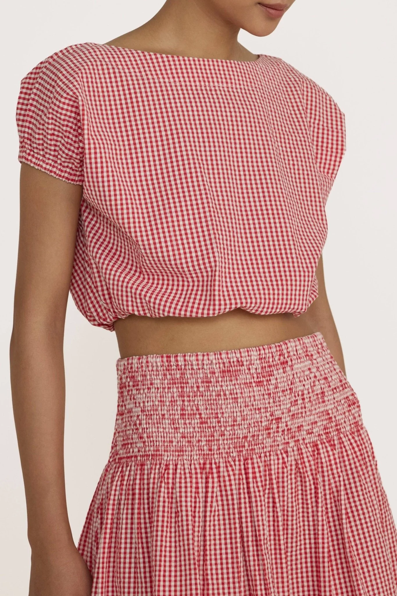 Organic Bubble Top | Poppy Gingham - Image 2