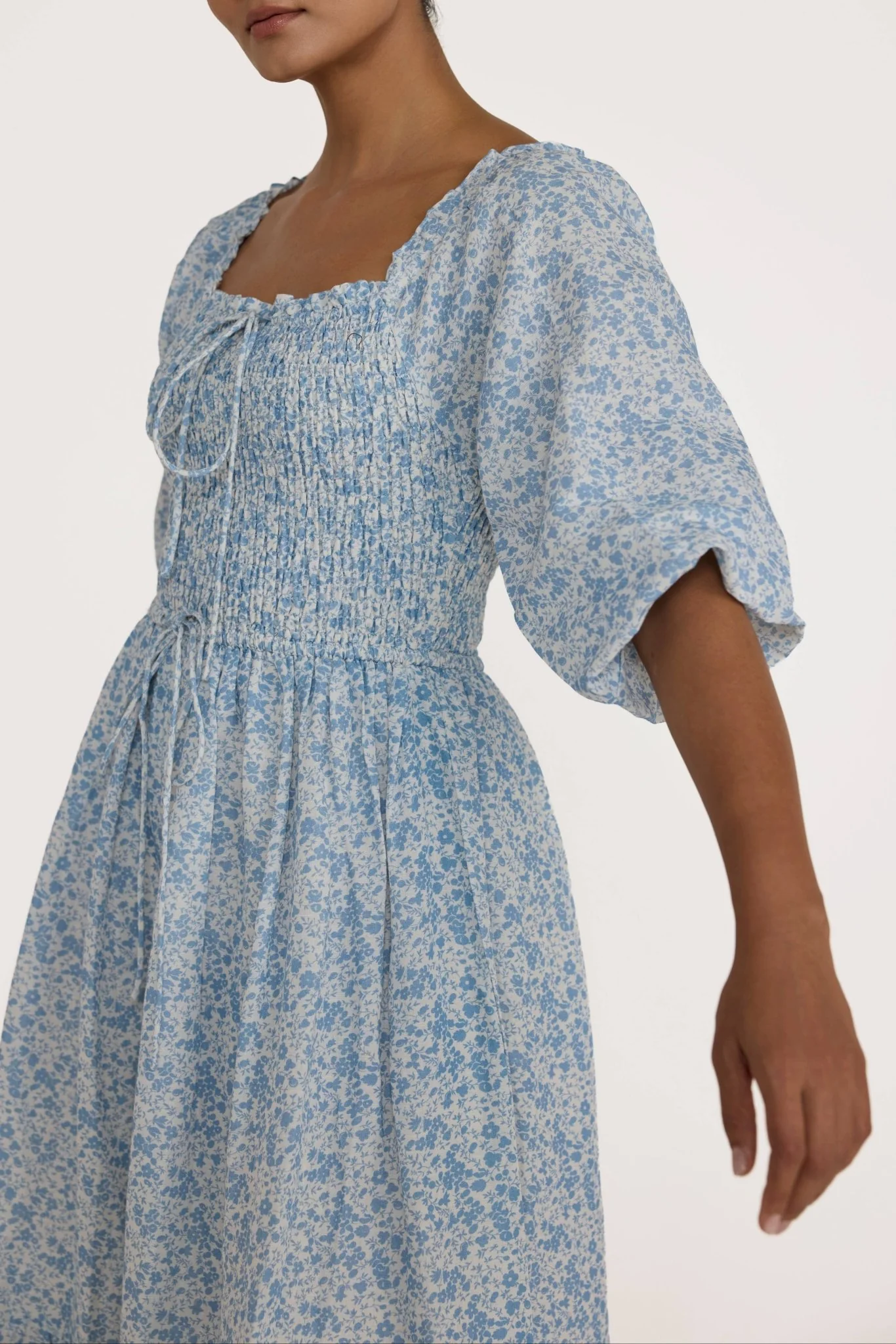 Organic Shirred Bodice Dress | Floral - Image 5