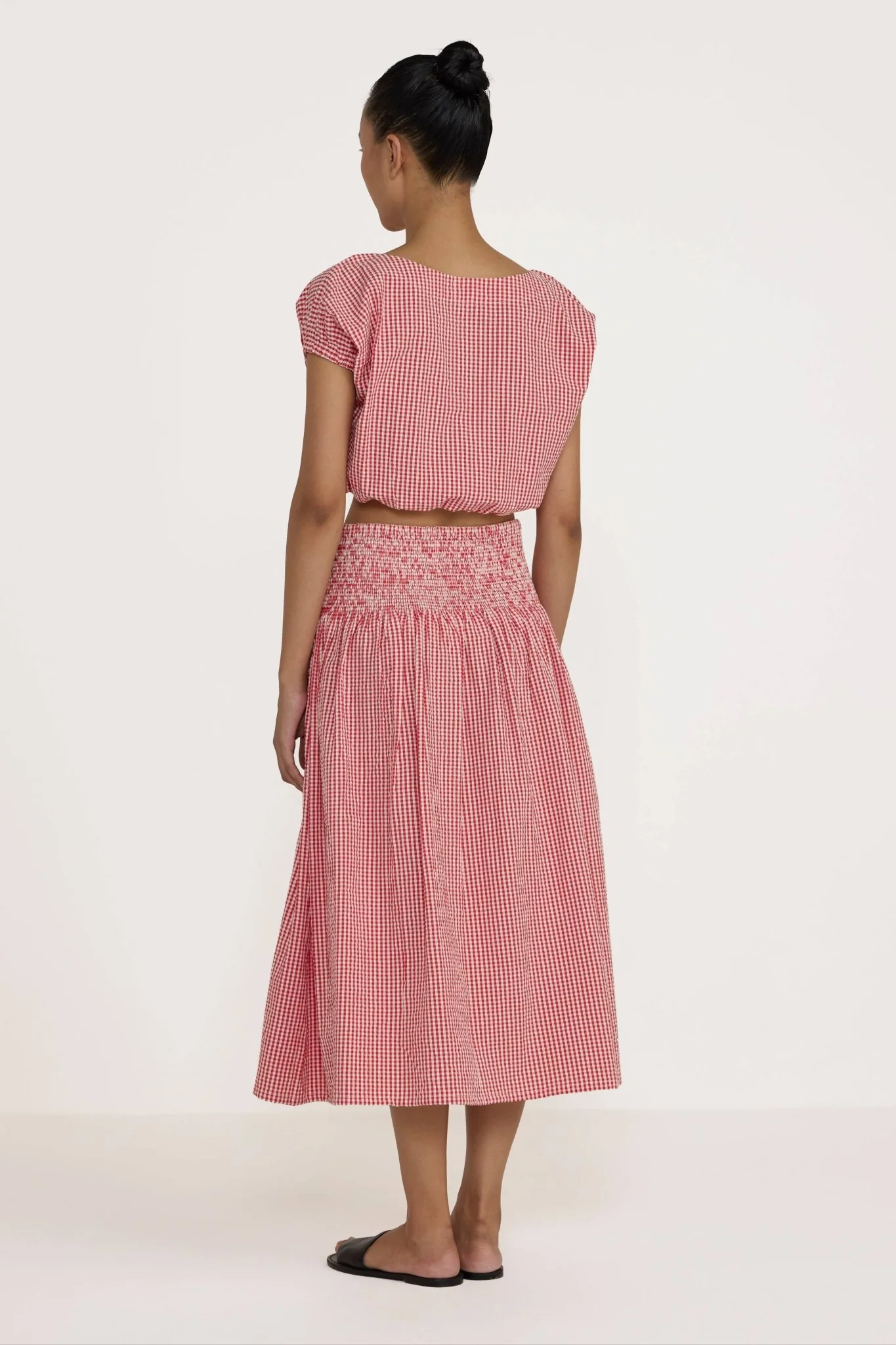 Smocked Organic Easy Skirt | Poppy Gingham - Image 3