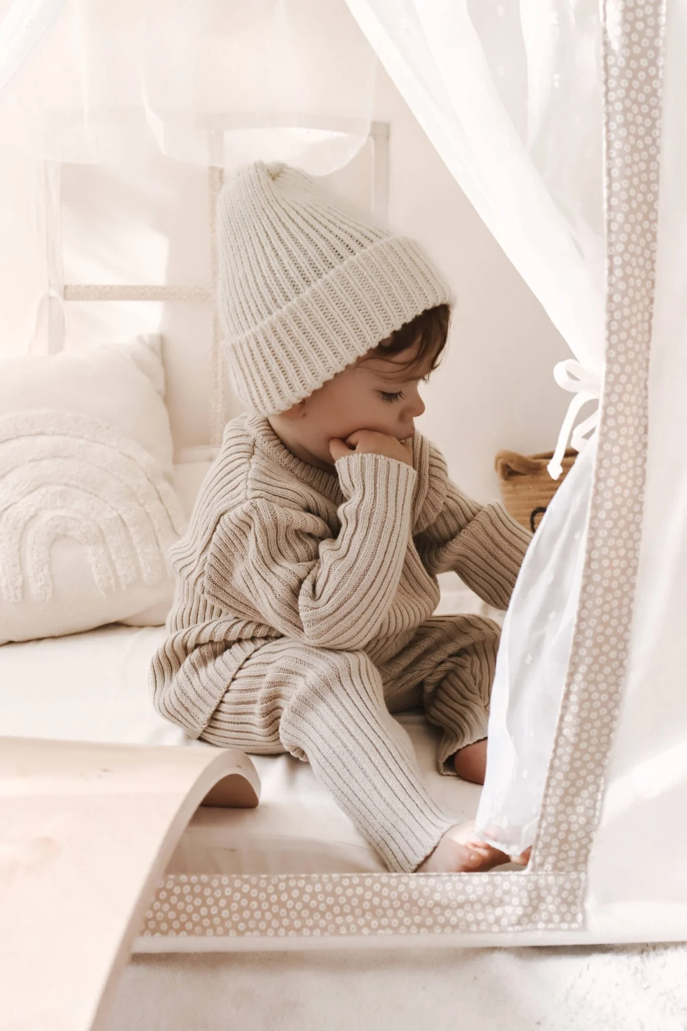 Baby Chunky Rib Leggings | Beige