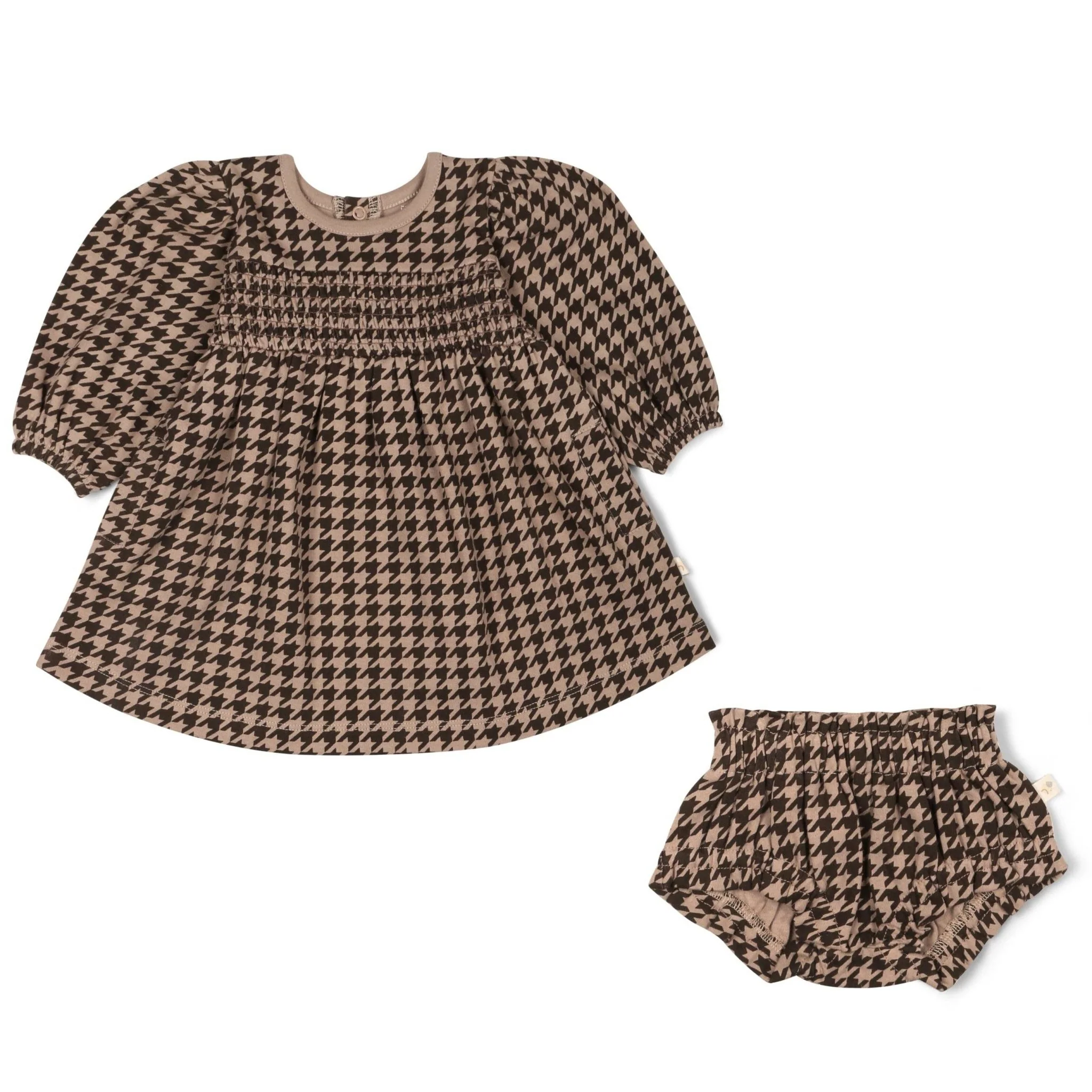 Organic Smocked Dress | Houndstooth - Image 2