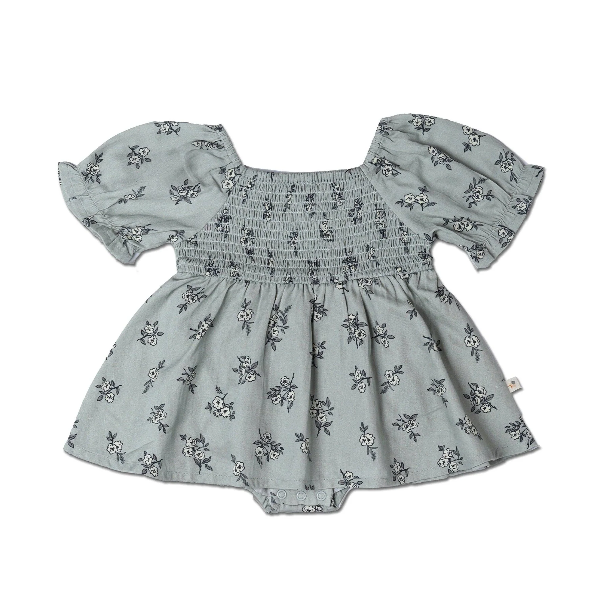 Organic Smocked Dress | Sage Bloom