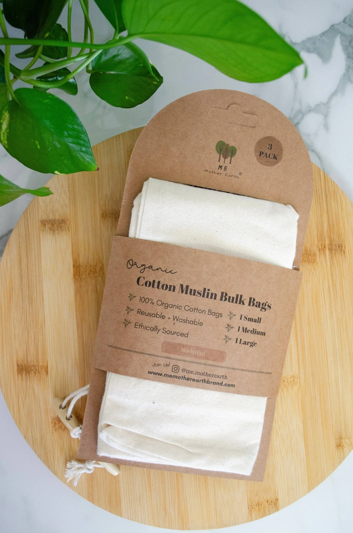 Cotton Muslin Bulk Shopping Bags | Set of 3