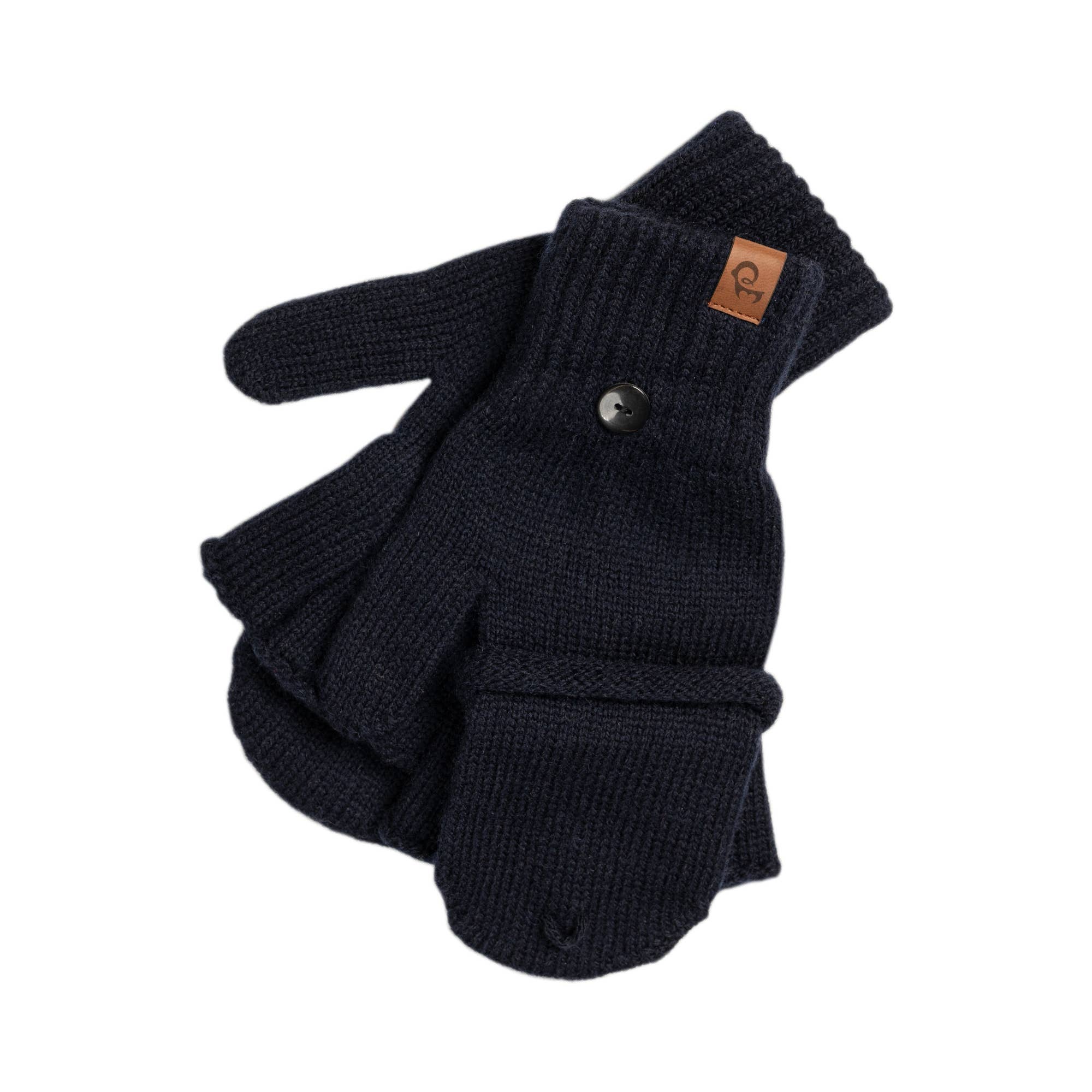 Men's Convertible Gloves Knitted Merino | Dark Blue