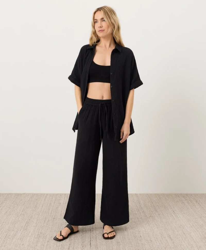 Organic Coastal Double Gauze Split Hem Pant - Image 2