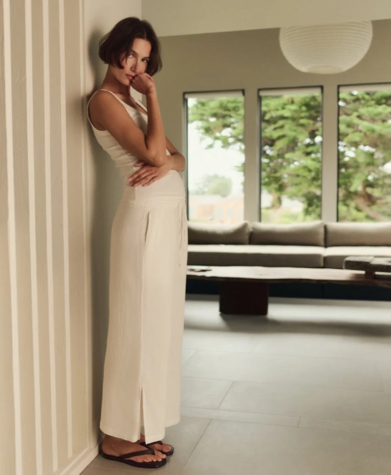 Organic Coastal Double Gauze Split Hem Pant - Image 3