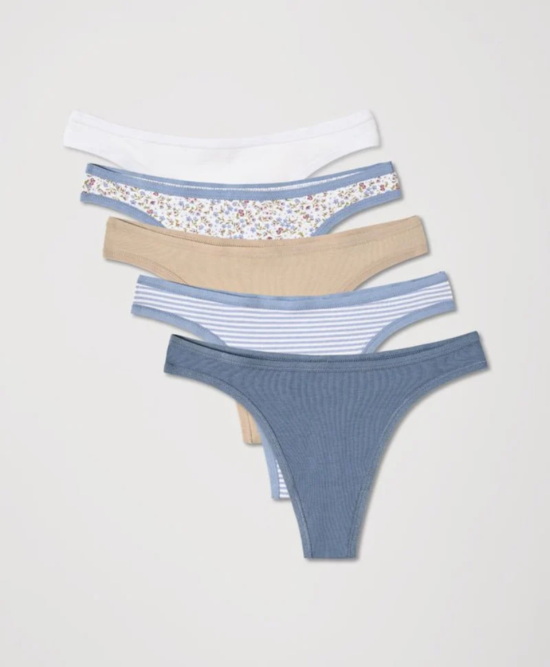 Organic Everyday Classic Fit Thong 5-Pack | Everyday Wild Flowers