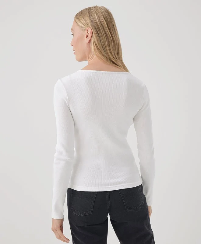 Women's Organic Favorite Rib Henley Long Sleeve Top - Image 15