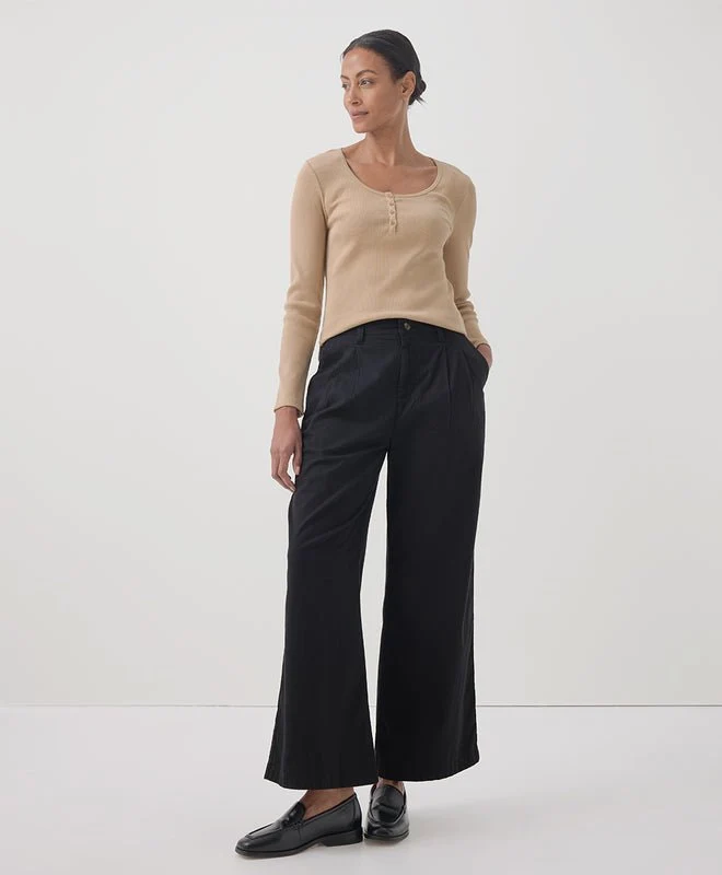 Women's Organic Favorite Rib Henley Long Sleeve Top - Image 7