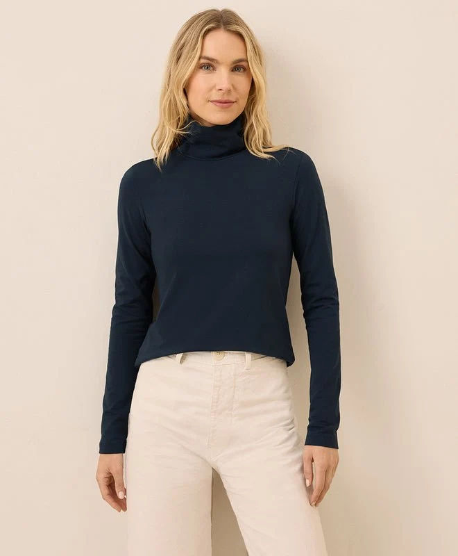 Women's Organic Luxe Stretch Jersey Slim Turtleneck - Image 10