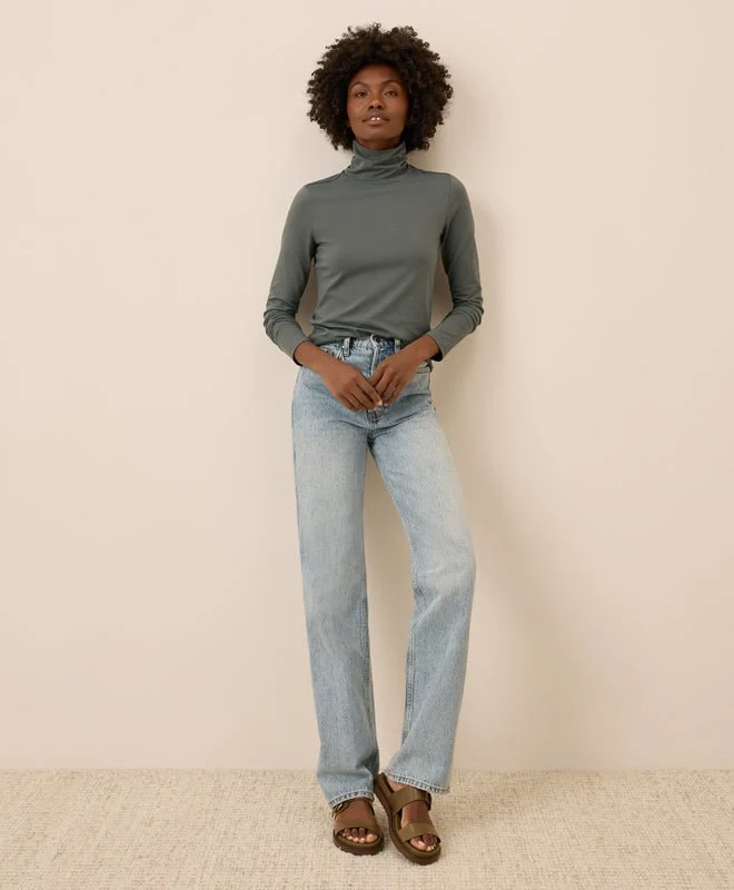 Women's Organic Luxe Stretch Jersey Slim Turtleneck - Image 8