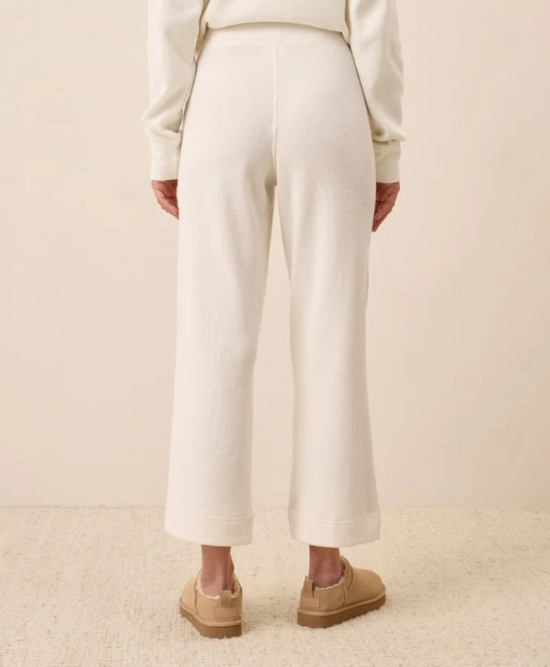 Women's Organic Thermal Waffle Wide Leg Pant - Image 9