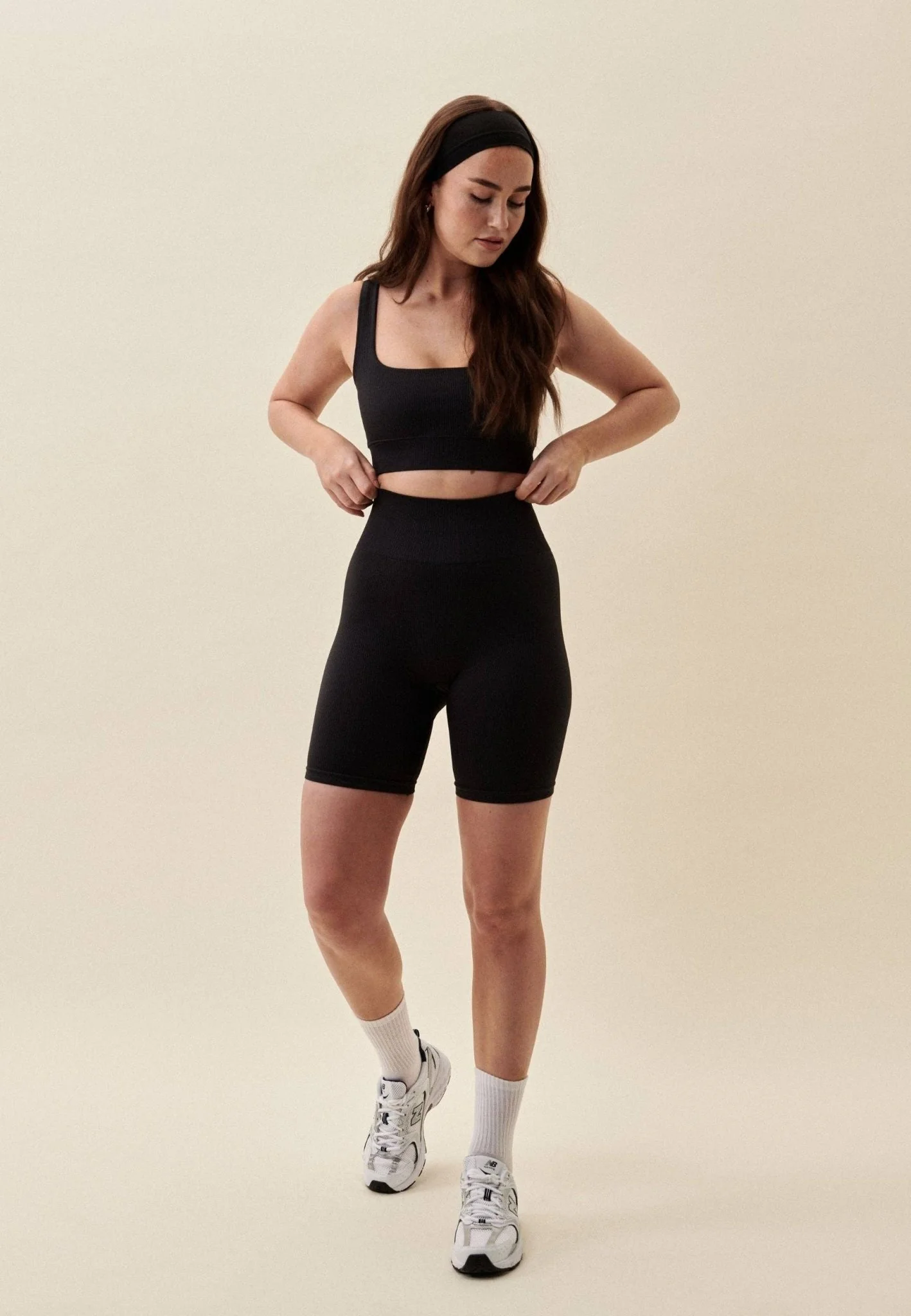 Ribbed Seamless High-Waist Biker Shorts