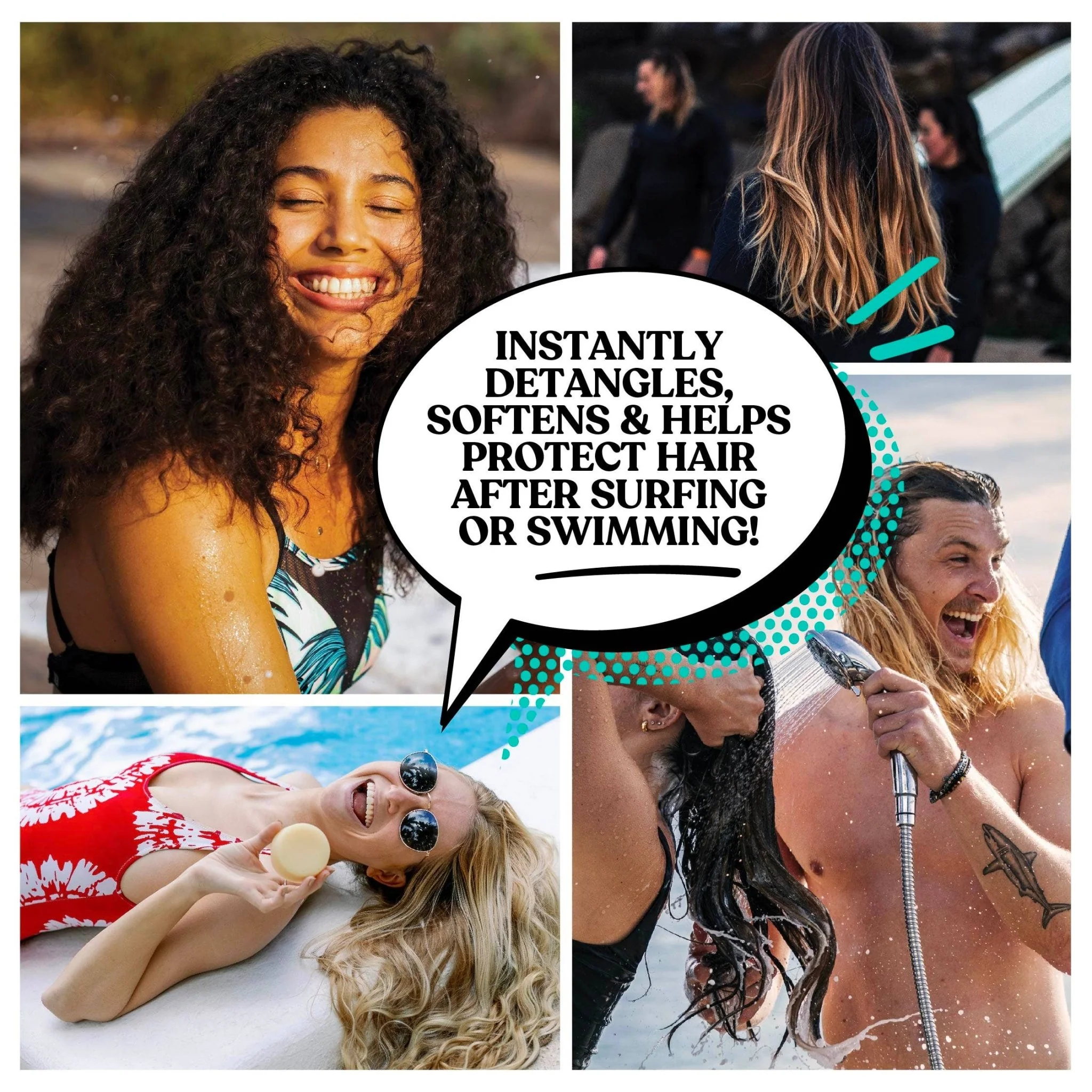 Sun Shield Conditioner Bar & After Swim Detangler | Fragrance Free - Image 10