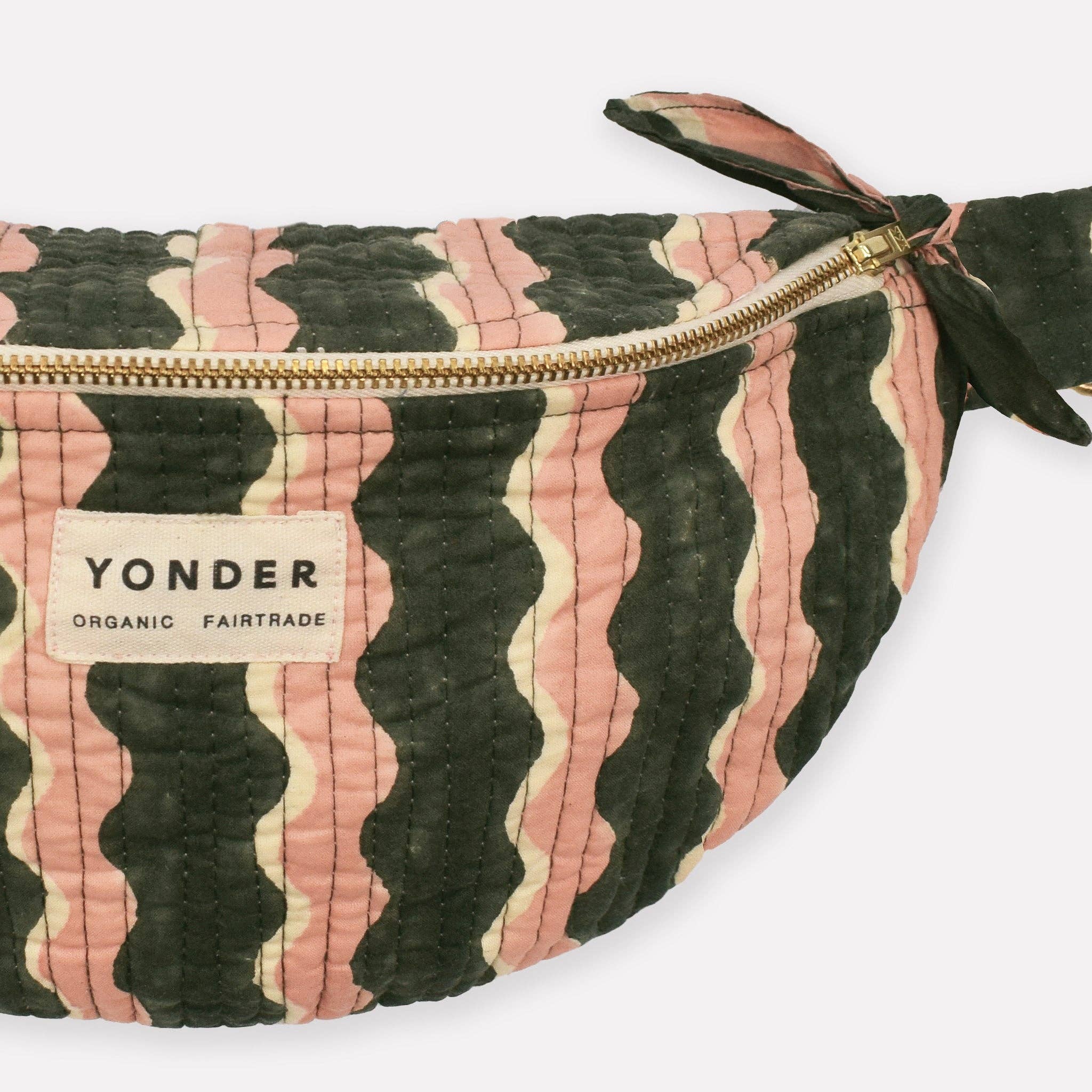 Cotton Quilted Bumbag | Whirly | Fern - Image 2
